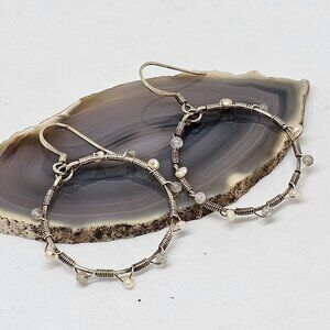 925 Sterling Silver - Pearl & Seed Bead  Dangle Earrings